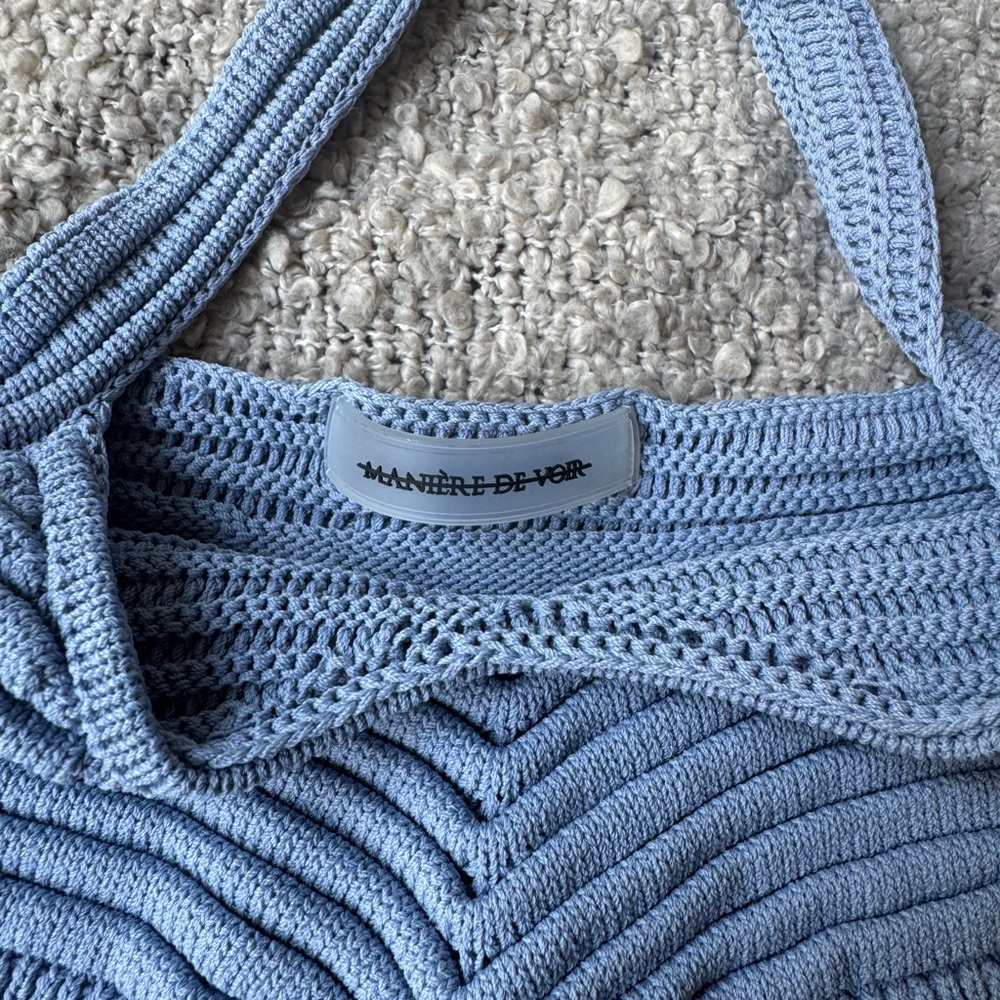 Maniere De Voir Knit Halter Crop Top - Picture 3 of 3